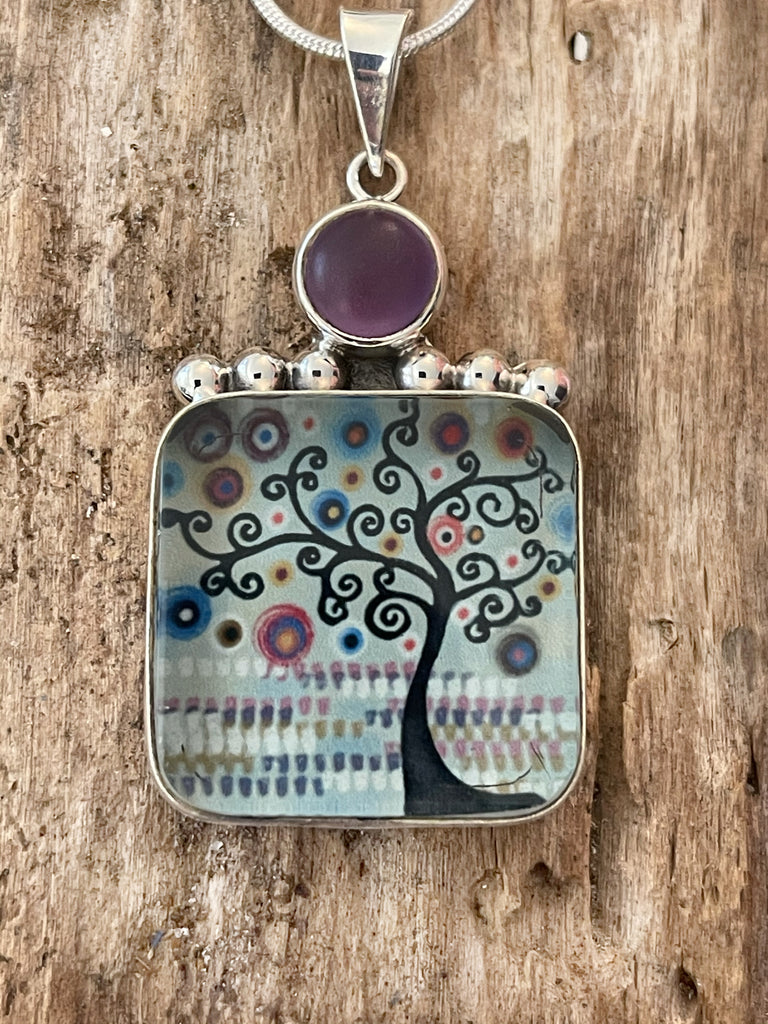 Deco Glass Collection Tree Whimsy Pendant