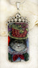 Vintage China Kats Grey Kitty Top Hat Pendant