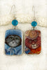 Vintage China Kats Fun Cat Couple Earrings