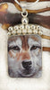 Vintage China Faces Wolf Brown Pendant