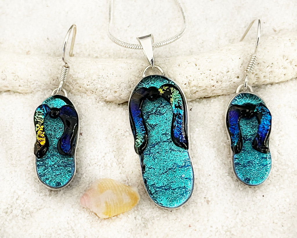 Beach Girl Flip Flop Sterling Silver Earrings