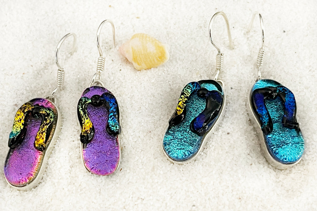 Beach Girl Flip Flop Sterling Silver Earrings