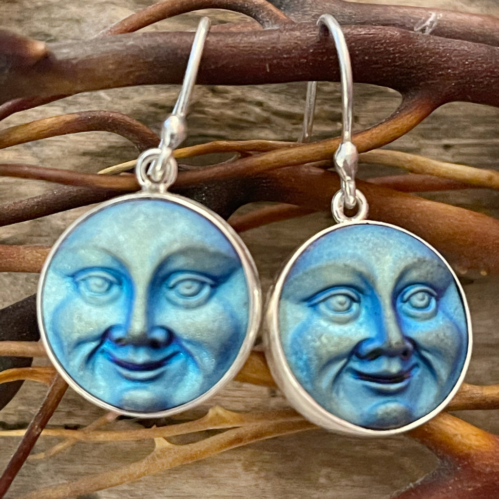 Deco Glass Collection Blue Moon Simple Earrings