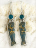 Coastal Glass Collection Blue Ocean Mermaid Earrings