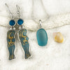 Coastal Glass Collection Blue Ocean Mermaid Earrings