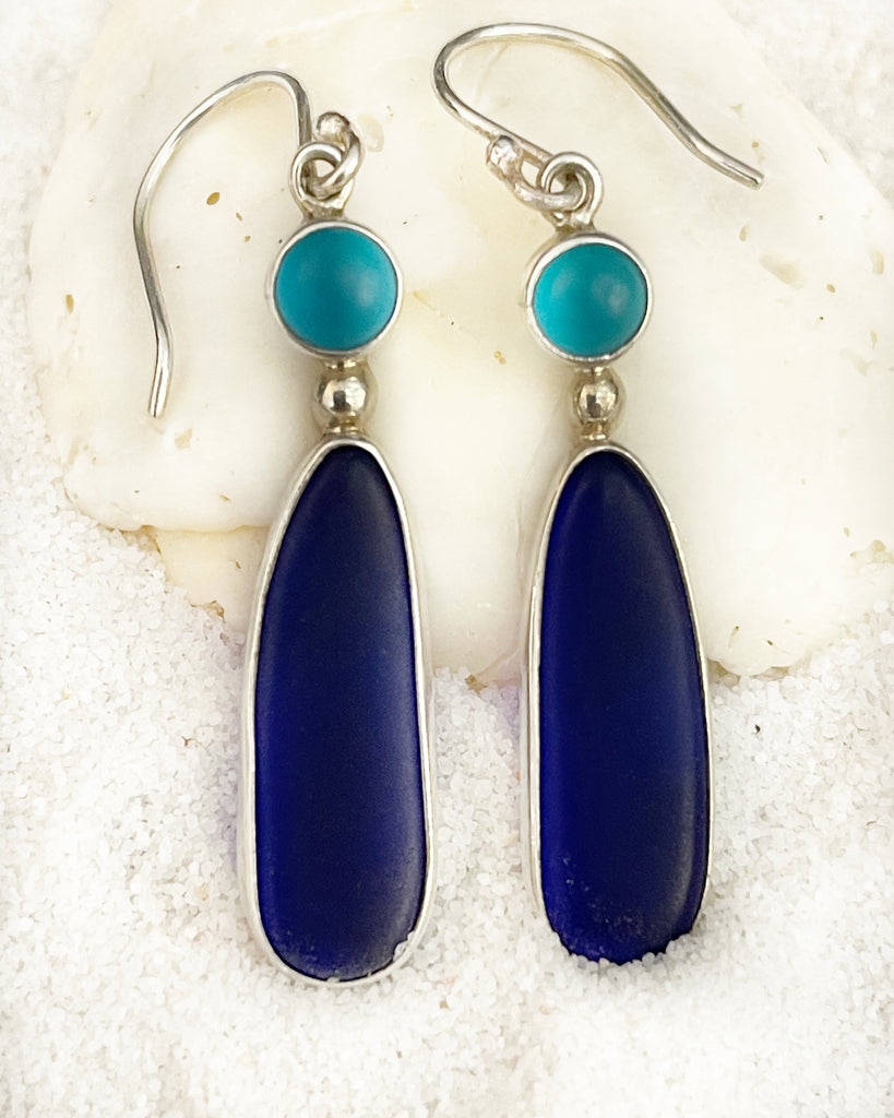 Coastal Glass Collection Blue Sky Goddess Earrings