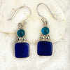 Coastal Glass Collection Blue Sky 2 Tier Earrings