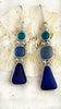 Coastal Glass Collection Blue Ocean 3 Tier Earrings