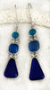 Coastal Glass Collection Blue Ocean 3 Tier Earrings