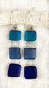 Coastal Glass Collection Blue Ocean 3 Drop Earrings