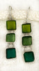 Coastal Glass Collection Green 3 Drop Earrings