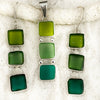 Coastal Glass Collection Green 3 Drop Earrings