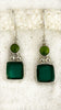 Coastal Glass Collection Green 2 Tier Earrings