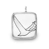 Grey White Goose Sterling Pendant